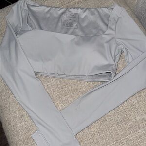 ECHT Light Gray Long Sleeve Crop Top